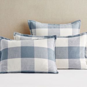 Pottery Barn Bryce Check Shams - Chambray